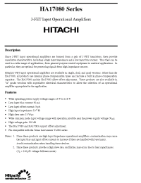 Datasheet HA17083 manufacturer Hitachi