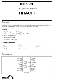 Datasheet HA17747P manufacturer Hitachi