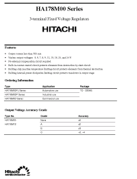Datasheet HA178M09PJ manufacturer Hitachi