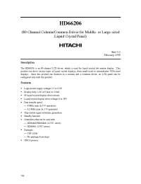 Datasheet HD66206TE производства Hitachi