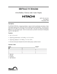 Datasheet HD74ALVCH16244 производства Hitachi