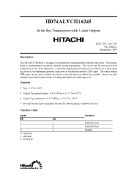 Datasheet HD74ALVCH16245 производства Hitachi