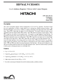 Datasheet HD74ALVCH16831 производства Hitachi
