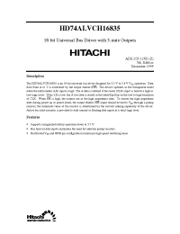 Datasheet HD74ALVCH16835 производства Hitachi