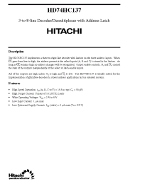 Datasheet HD74HC137 производства Hitachi