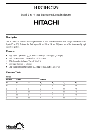 Datasheet HD74HC139 производства Hitachi
