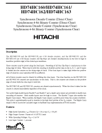 Datasheet HD74HC162 производства Hitachi