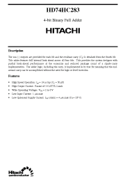 Datasheet HD74HC283 производства Hitachi