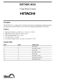 Datasheet HD74HC4024 производства Hitachi