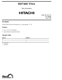 Datasheet HD74HCT04A производства Hitachi