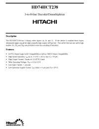 Datasheet HD74HCT238 производства Hitachi