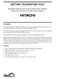 Datasheet HD74HCT623 производства Hitachi