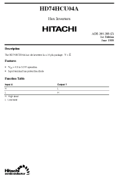 Datasheet HD74HCU04 производства Hitachi