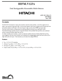 Datasheet HD74LV123A производства Hitachi