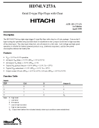 Datasheet HD74LV273 производства Hitachi