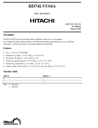 Datasheet HD74LVU04A производства Hitachi