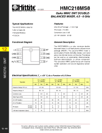 Datasheet HMC218MS8 производства Hittite
