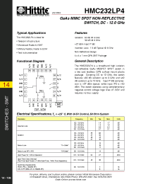 Datasheet HMC232LP4 производства Hittite