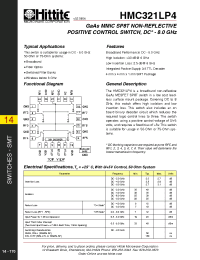 Datasheet HMC321LP4 производства Hittite