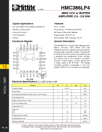 Datasheet HMC386LP4 производства Hittite