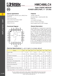 Datasheet HMC498LC4 производства Hittite