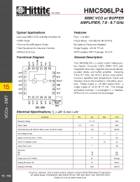 Datasheet HMC506LP4 производства Hittite