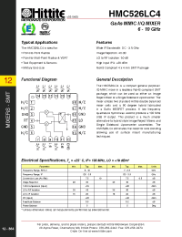 Datasheet HMC526LC4 производства Hittite