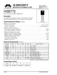 Datasheet B772 manufacturer Hi-Sincerity