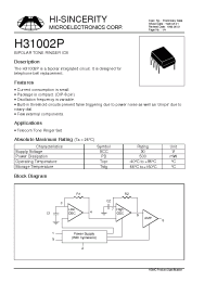 Datasheet H31002P manufacturer Hi-Sincerity