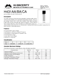 Datasheet H431BA manufacturer Hi-Sincerity