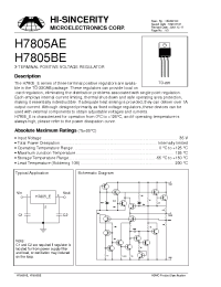Datasheet H7805BE manufacturer Hi-Sincerity