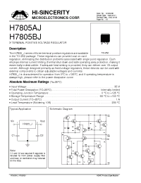 Datasheet H7805BJ manufacturer Hi-Sincerity