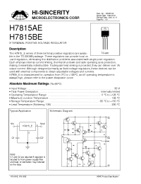 Datasheet H7815BE manufacturer Hi-Sincerity