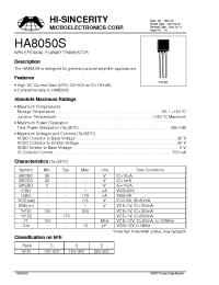 Datasheet HA8050 manufacturer Hi-Sincerity