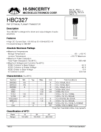 Datasheet HBC327 manufacturer Hi-Sincerity