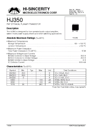 Datasheet HJ350 manufacturer Hi-Sincerity
