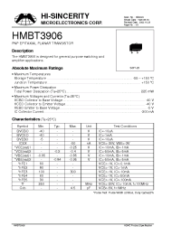 Datasheet HMBT3906 manufacturer Hi-Sincerity