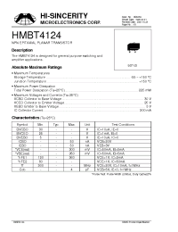 Datasheet HMBT4124 manufacturer Hi-Sincerity
