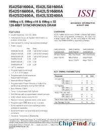 Datasheet IS42LS16800A-10BI manufacturer ICSI