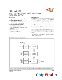Datasheet IS61LV6424-10TQ производства ICSI