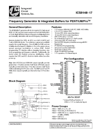 Datasheet ICS9148-17 производства ICST