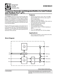 Datasheet ICS9169F-01 производства ICST