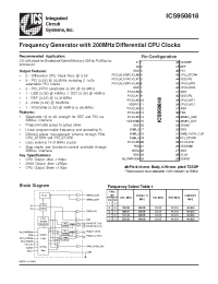 Datasheet ICS950818YG-T manufacturer ICST