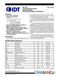 Datasheet 71V632S5PF manufacturer IDT