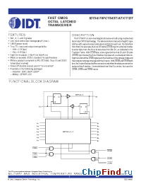Datasheet 74FCT543T производства IDT