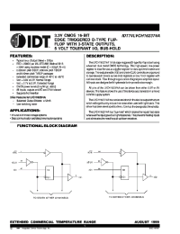 Datasheet IDT41LVC162374APV manufacturer IDT