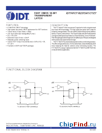 Datasheet IDT54FCT162373ATE manufacturer IDT