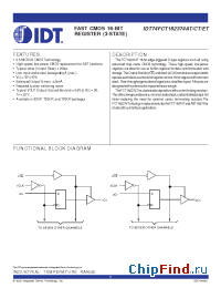 Datasheet IDT54FCT162374ATE manufacturer IDT