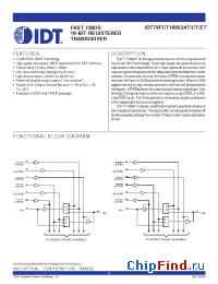Datasheet IDT54FCT16952ATPF manufacturer IDT