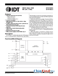 Datasheet IDT6168SA100DB производства IDT